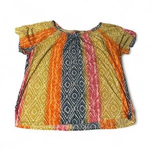 Art And Soul Vibrant Patterned Blouse 1X